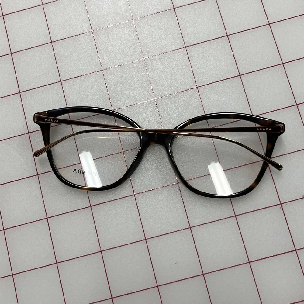 PRADA NWOT "Conceptual" VPR 11V Havana & Gold Mod Square/Cat Eye 53-17-140 Frame - Picture 12 of 16